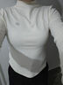 自巧小個(gè)子蓄熱纖維長(cháng)袖T恤女2024秋裝新款半高領(lǐng)修身顯瘦上衣 奶油白半高領(lǐng) XS (2碼) 曬單實(shí)拍圖