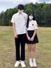 love legend情侶裝衣服夏季短袖t恤寬松polo領(lǐng)結(jié)婚登記男女同款百搭上衣定制 太陽(yáng)花 白色 男L 曬單實(shí)拍圖