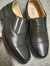 強人3515三接頭皮鞋男夏季鏤空涼皮鞋商務(wù)正裝德比鞋透氣洞洞鞋 黑色 40 曬單實(shí)拍圖