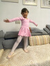 艾舞戈舞蹈服儿童女分体练功服套装女童芭蕾舞裙女孩跳舞中国舞服装 粉色-长袖-棉套装 120码 身高105-110cm体重30-38斤 实拍图