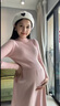 苒琦媽咪孕婦裝秋款連衣裙2025新款秋冬款時(shí)尚款顯瘦中長(cháng)款針織打底裙子 粉色 L 曬單實(shí)拍圖