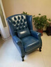 歐詩(shī)雅沐 美式牛皮老虎椅北歐客廳單人沙發(fā)陽(yáng)臺懶人高背休閑椅歐式沙發(fā)椅 深藍色/耐磨超纖皮 曬單實(shí)拍圖