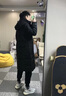 雅鹿中長款羽絨服男士冬季外套休閑連帽上衣防風(fēng)保暖衣服男裝 黑色 XL /180【135-155斤】 曬單實拍圖