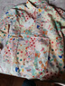 暖喬（Nuanqiao）全棉彩色印花襯衫女長(cháng)袖春秋中長(cháng)款前短后長(cháng)寬松休閑襯衣女純棉 不規則彩色印花-長(cháng) 均碼(110-150斤) 曬單實(shí)拍圖