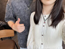 炙真銀樓990足銀平安扣項鏈男女情侶款掛墜輕奢小眾紅色瑪瑙吊墜2024新款 黑瑪瑙平安扣項鏈 曬單實拍圖