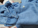 暖喬（Nuanqiao）水洗全棉牛仔襯衫女長(cháng)袖雙口袋韓版寬松春夏襯衣疊穿牛仔外套上衣 淺藍 S（100-110斤） 曬單實(shí)拍圖