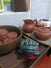 溪隱陶府 宜興紫砂茶寵金蟾 名家全手工三足金蟾蜍大號(hào)創(chuàng)意茶玩茶具茶盤擺件精品 金蟾---墨綠泥 曬單實(shí)拍圖