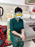 歐巴頓胖媽媽夏裝裙子中老年女裝氣質(zhì)40歲50氣質(zhì)雪紡連衣裙大碼寬松顯瘦 綠色 XL/170【建議100斤內穿】 曬單實(shí)拍圖