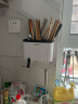 意可可（ecoco） 筷子筒壁挂式创意筷子架家用沥水挂式塑料筷子笼 多功能筷子筒-带毛巾杆（黑色） 实拍图