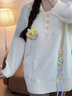 妃奧絨學(xué)院風(fēng)polo領(lǐng)可愛甜美毛衣女秋冬內(nèi)搭針織衫2024新款冬季軟糯上衣 米白色 均碼【建議80-135斤】 曬單實(shí)拍圖