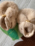 兔兔大文新生婴儿鞋子0-1岁秋冬季加绒加厚0-6个月宝宝保暖鞋子脚套地板棉鞋软底防掉不掉毛新生儿用品 双面可穿（咖啡色） 建议0-12个月（内长12CM） 实拍图