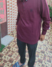 凱撒長袖T恤男士休閑純色翻領(lǐng)中青年P(guān)olo上衣KS9213 紅色 180/96A  曬單實拍圖