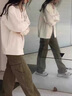 EPET2025春秋季新款女士短外套開衫衛(wèi)衣棒球服洋氣用慵懶夾克上衣女裝 米白色 M (建議100斤以內(nèi)) 曬單實拍圖
