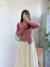 艾美琦美（AIMEIQIMEI）漸變紅色甜美針織毛衣2025新款秋季穿搭女套裝寬松顯瘦連衣裙長裙 套裝 S 曬單實拍圖