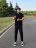 花花公子（PLAYBOY）短袖t恤男士polo領(lǐng)衫夏季無痕翻領(lǐng)冰絲上衣服中年寬松休閑男裝 黑色 XL 曬單實拍圖