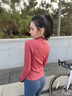 槿城瑜伽服女修身顯瘦拉鏈運動(dòng)外套長(cháng)袖速干緊身衣跑步健身服WT60 玫紅色 XL 曬單實(shí)拍圖