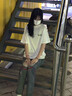 嬌茹妮 美式潮vintage純棉短袖t恤女夏寬松ins原宿風(fēng)高街chic港味半袖上衣 潮 白色 L 曬單實(shí)拍圖