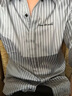 ANDSEEYOU 潮牌男士長袖襯衫 2025秋季新款潮流修身上衣商務(wù)休閑條紋襯衣 灰色 XL (偏小一碼） 曬單實(shí)拍圖