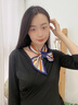 CHALL KITTY絲巾女小長(cháng)條絲巾2025新款高檔絲巾媽媽生日禮物教師節禮物送老師 橘黃色-高端品牌高級感 曬單實(shí)拍圖