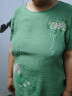 夏季中老年人棉麻短袖套装宽松大码上衣妈妈装两件套t恤夏装女装 SX168-墨绿色 3XL【120-135斤】 实拍图