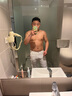 英爵紳 國(guó)潮撞色牛仔褲男繡花潮牌ins拼接男士九分褲破洞乞丐修身小腳褲 白色869-2 31 曬單實(shí)拍圖