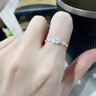 LAST KISS韓國方戒指女高級感設計輕奢S925銀時(shí)尚個(gè)性食指戒送情情人節禮物 白銀色方鉆開(kāi)口戒指 曬單實(shí)拍圖