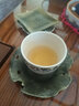 杰藝茶具功夫茶具配件錫鐵茶墊復古防燙隔熱日式茶道杯墊手工錘紋銀色古銅色茶托銅藝茶杯墊杯托 茶杯墊-荷葉青銅色 曬單實拍圖
