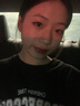 嬌茹妮國潮100%純棉字母印花寬松短袖t恤女百搭oversize情侶體恤打底衫 黑色（100%純棉重磅不起球） XL 曬單實拍圖