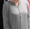 優(yōu)美珍孕婦裝長(cháng)袖打底衫中長(cháng)款女春秋新款內搭純色孕婦T恤寬松顯瘦上衣 灰色【單件裝】 均碼 曬單實(shí)拍圖