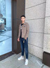 北海二巷淺藍(lán)色春秋款錐形老爹蘿卜哈倫牛仔褲男寬松直筒彈力潮牌2024新款 黑灰 31 (135-145斤) 曬單實(shí)拍圖