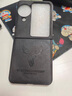魔巖適用 oppo find n3flip手機殼復古折疊屏新款N3Flip翻蓋保護套全包防摔簡(jiǎn)約潮牌  鹿頭真皮-經(jīng)典黑 曬單實(shí)拍圖