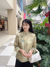 布符布符秋季新品黃綠葉印花旗袍上衣新中式國風女東方簡奢風 黃綠葉 S 曬單實拍圖