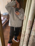 矜持范秋冬連帽新款韓版加絨加厚原宿慵懶風衛(wèi)衣女學生寬松百搭上衣外套 灰色 加絨 [重磅衛(wèi)衣 ] M 曬單實拍圖