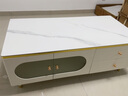彌科優(yōu)（Mikeyou）奶油風(fēng)風(fēng)巖板客廳電視機(jī)柜子茶幾組合簡約臥室輕奢小戶型落地茶幾 奶白色-邊柜 師傅安裝 曬單實(shí)拍圖