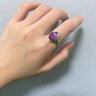 Amber Lollipop王玉雯同款紫水晶戒指女寶石食指戒周年紀念日生日禮物送女友老婆 紫色（流光至境系列） 曬單實(shí)拍圖