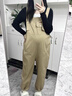 圖亞格小個(gè)子孕婦褲春秋外穿背帶褲套裝秋冬直筒吊帶闊腿褲大碼孕婦秋裝 卡其色背帶褲單件【春秋薄款】 XL碼【建議130-145斤】 曬單實(shí)拍圖