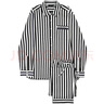 Not Just Pajama 新品情侶睡衣居家服高級棉男女條紋長(cháng)袖長(cháng)褲套裝春夏 條紋色 XL 曬單實(shí)拍圖