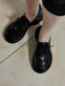 卡帝樂(lè )鱷魚(yú)女士休閑鞋軟底軟面樂(lè )福鞋英倫小皮鞋厚底增高單鞋女鞋K014黑色39 曬單實(shí)拍圖