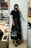 盛妙慈新中式改良版旗袍短款上衣夏季女裝2023年新款不規(guī)則法式短袖襯衫 黑色 M_[建議90-100] 曬單實(shí)拍圖