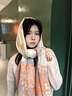 CHANEELR & KARITH圍巾冬季新款高級(jí)感氣質(zhì)女士披肩時(shí)尚保暖圍脖生日禮物送女生女友 橘色 曬單實(shí)拍圖