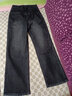 朵粉兒窄版牛仔闊腿褲女春秋2023年新款顯瘦高腰復古小個(gè)子拖地直筒長(cháng)褲 藍色常規款(高158-169cm選) 28碼 (2尺1) 曬單實(shí)拍圖