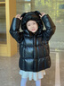 高梵黑金兒童鵝絨服4.0黑金寶貝抗菌絨2024新男女童中長(cháng)款加厚羽絨服 小耳朵黑色 110 曬單實(shí)拍圖