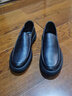 千紙鶴（Q ZHIHE）春秋男士商務(wù)休閑皮鞋大碼小碼真皮頭層軟皮加絨保暖爸爸鞋子 黑色(皮內里) 41 曬單實(shí)拍圖