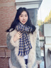 締晶千鳥格圍巾女士披肩圍脖禮盒女生生日禮物送女朋友老婆高級小眾 藏青色千鳥格圍巾-A820 曬單實(shí)拍圖