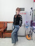 善己重工洗水前后撞色直筒高腰闊腿牛仔長褲蓋腳面顯瘦女拖地褲百搭 牛仔藍單褲 L 【現(xiàn)貨發(fā)售】 曬單實拍圖