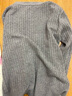 羅蒙（ROMON）秋冬裝刺繡針織衫開(kāi)衫女早秋季麻花毛衣薄款短外套女外搭長(cháng)袖上衣 灰色 均碼 -85-120斤 曬單實(shí)拍圖