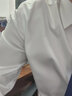 POWO長(zhǎng)袖襯衫男士白色襯衣刺繡修身商務(wù)休閑衣服韓版男裝秋季 米白色 42 碼（適合150-165斤） 曬單實(shí)拍圖