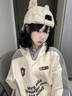 途尊2024新款棒球帽子女秋冬季顯臉小百搭保暖可愛(ài)羊羔毛絨小兔鴨舌帽 棕色 曬單實(shí)拍圖