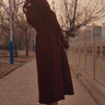 儀纖文藝復(fù)古國風(fēng)盤扣立領(lǐng)少女連衣裙小個子2024秋冬新款長袖裙子學(xué)生 紅色 S 曬單實(shí)拍圖