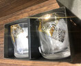 阿德利亞（ADERIA）日本進(jìn)口石塚硝子手作金箔高檔分酒器玻璃白酒杯清酒杯新婚送禮 【金羅凜金彩】2只300ml威士忌杯 曬單實(shí)拍圖